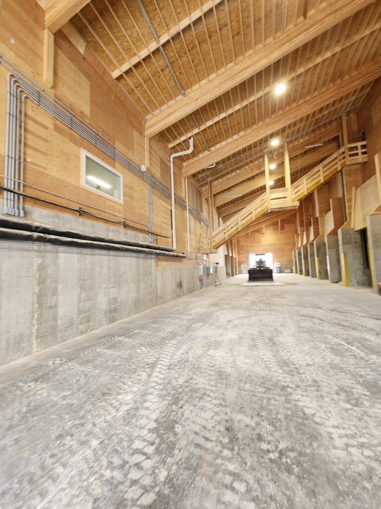 Alleyway area and loader at a fertilizer facility by stueve construction