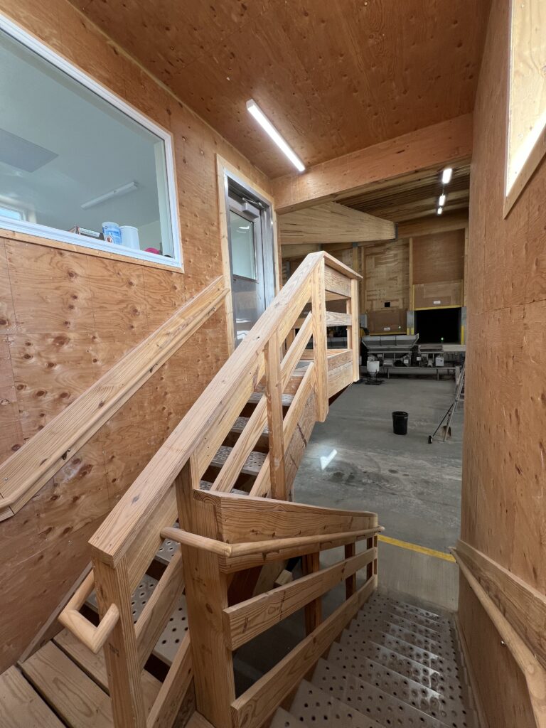 stainless steel stair treads steps in fertilizer building