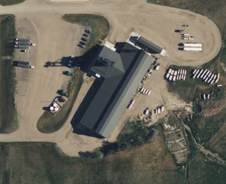 Aerial view of dry fertilizer plant