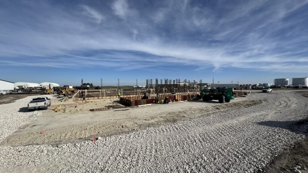 Concrete construction phase of dry fertilizer building
