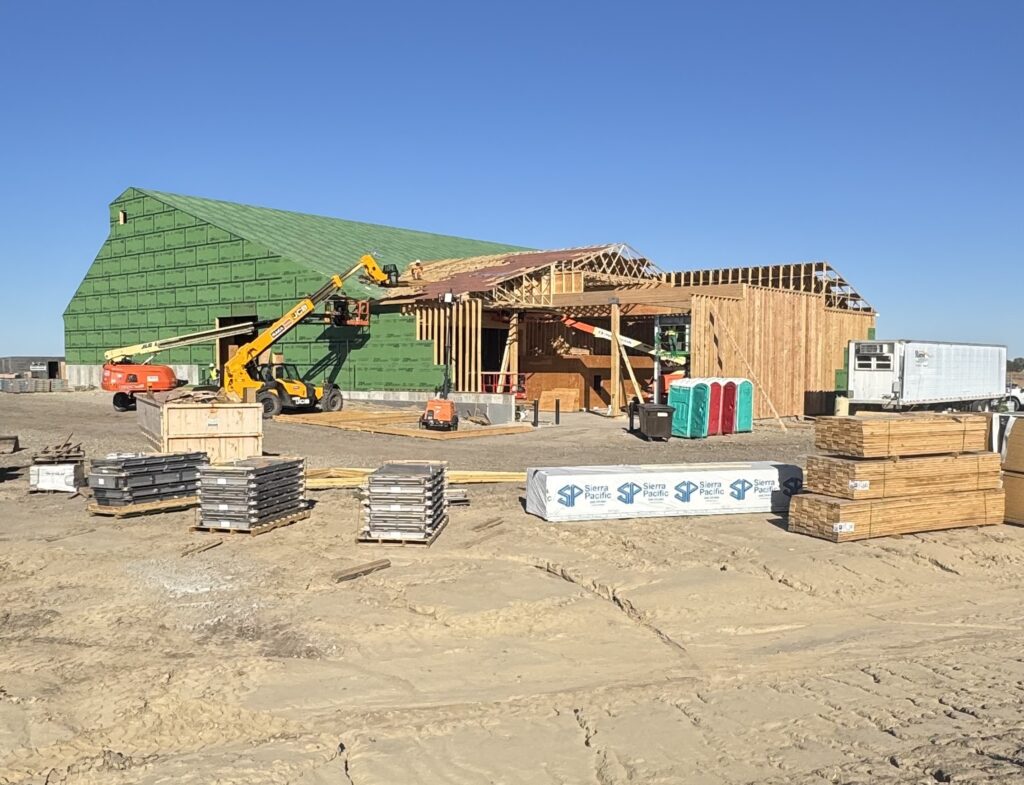 new fertilizer building with construction workers