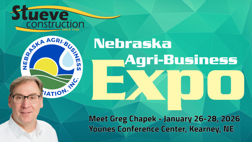 stueve construction booth at Nebraska agribusiness expo